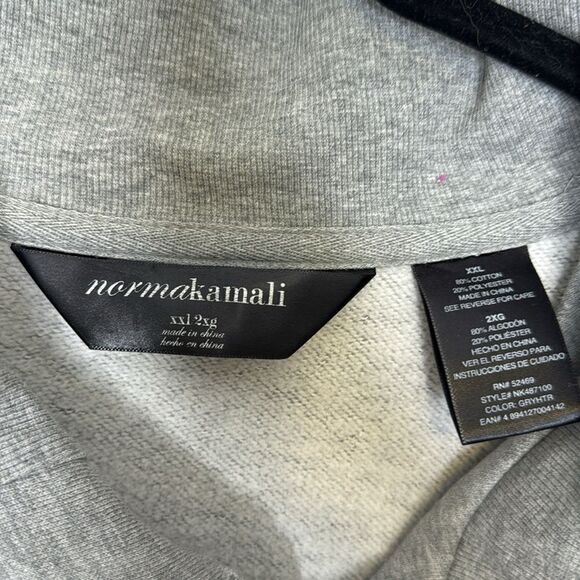 Norma Kamali Shawl Collar Snap Front Sweatshirt 2X - Picture 3 of 4